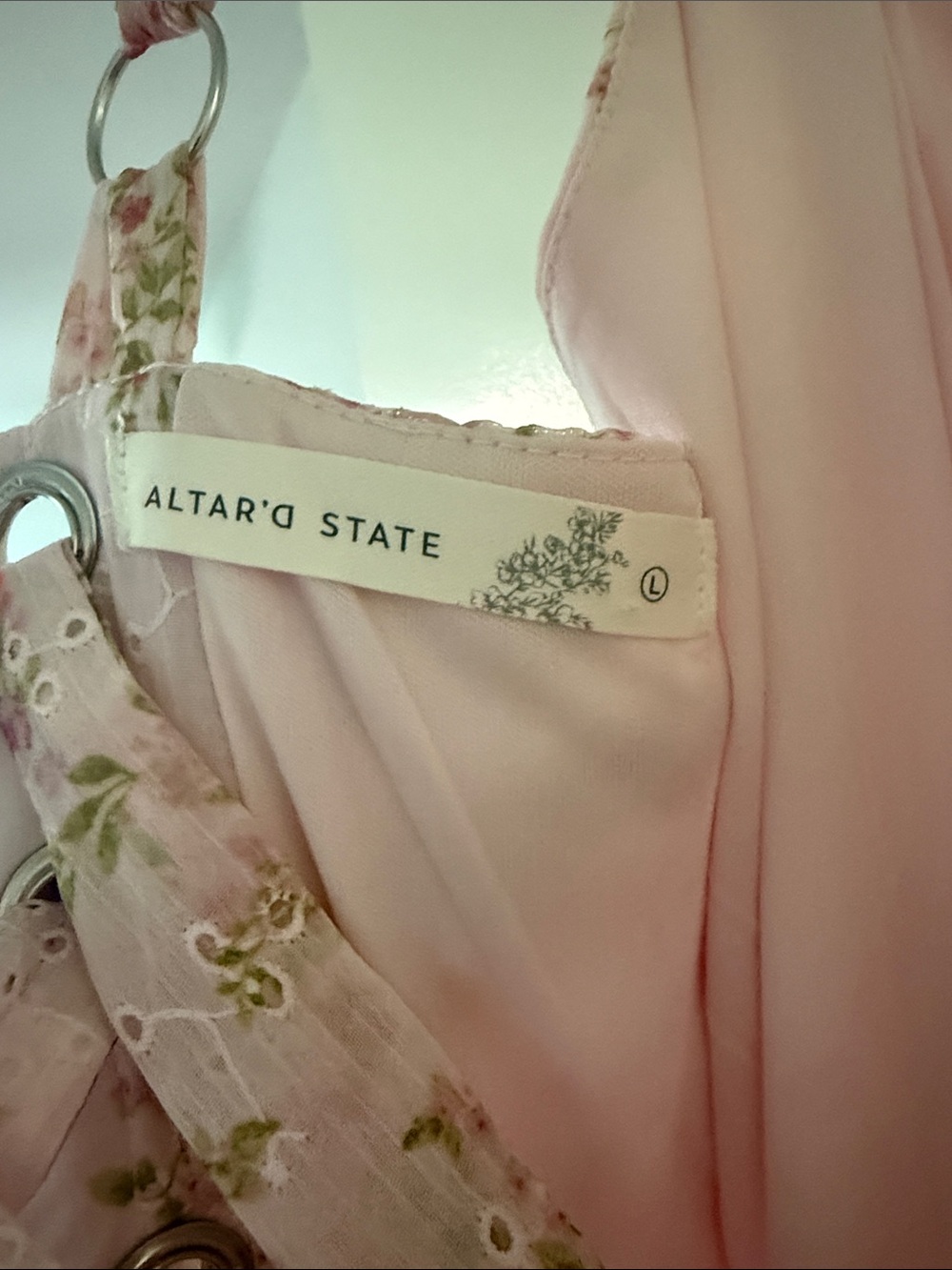 Altar'd State Blush Pink Floral Maxi Slip Dress - Picture 2 of 3